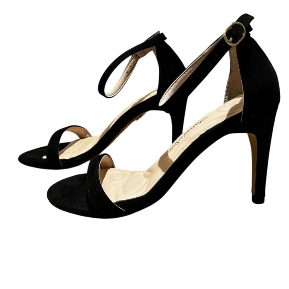 Antonia Saint‎ NY Tina Party Stiletto Black Ultra Suede, Size 8.5
